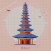 Illustration Bali Poster Diamond paintings