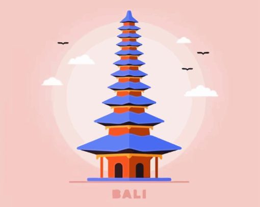 Illustration Bali Poster Diamond paintings