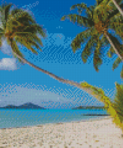 Bora Bora Island Beach Palms Diamond Paintings