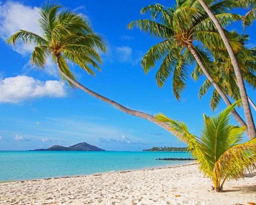 Bora Bora Island Beach Palms Diamond Paintings