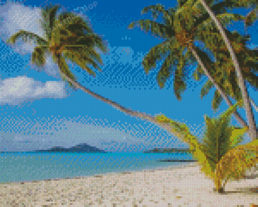 Bora Bora Island Beach Palms Diamond Paintings