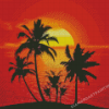 Coconut Trees Silhouette Diamond Paintings