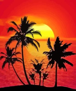 Coconut Trees Silhouette Diamond Paintings