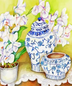 Orchid In A Chinese Vase Diamond Paintings