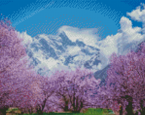 Sakura Tree Over Clouds Diamond Paintings