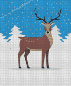 Snowflake Reindeer Diamond Painting