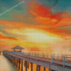 Sunset Ocean Pier Diamond Paintings