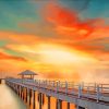 Sunset Ocean Pier Diamond Paintings