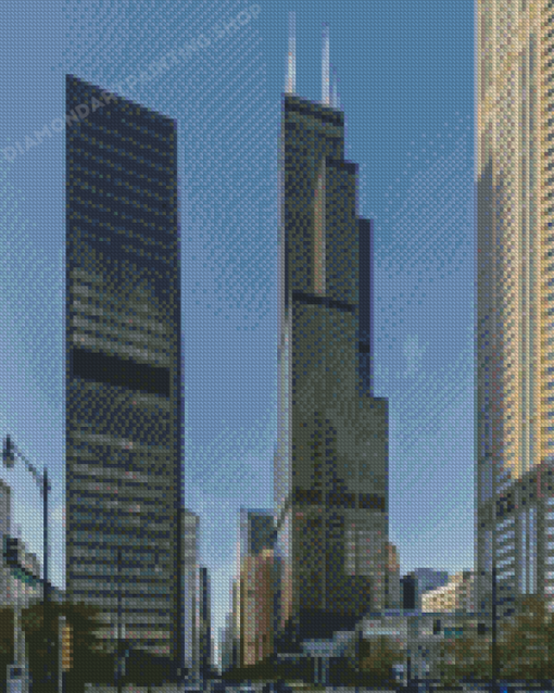 Willis Tower Chicago Diamond Painting