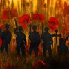 Poppies And Soldiers Silhouette Diamond Paintings