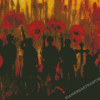 Poppies And Soldiers Silhouette Diamond Paintings