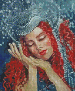 Redhead Woman Dreaming Diamond Paintings