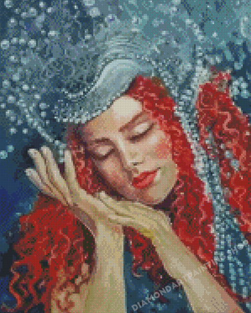 Redhead Woman Dreaming Diamond Paintings