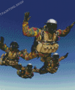 Soldiers Skydiving Diamond Paintings