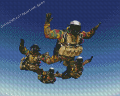 Soldiers Skydiving Diamond Paintings