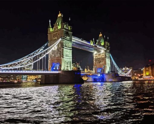 Tower Bridge London At Night Diamond Painting