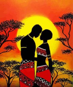 Black Tribal Couple Diamond Paintings