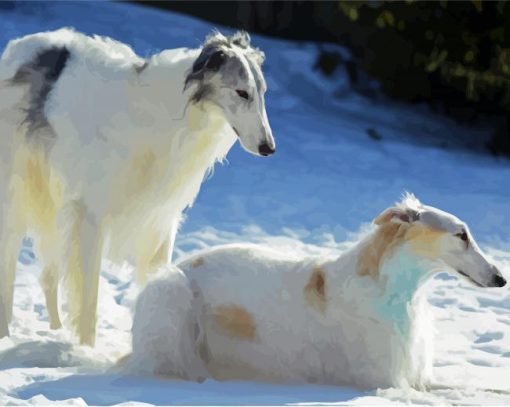 Borzoi Dogs Diamond Paintings