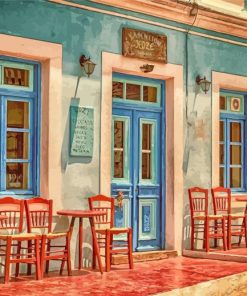 Greece Cafe Diamond Paintings