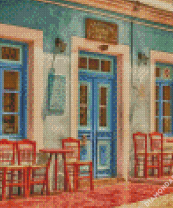 Greece Cafe Diamond Paintings