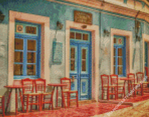 Greece Cafe Diamond Paintings