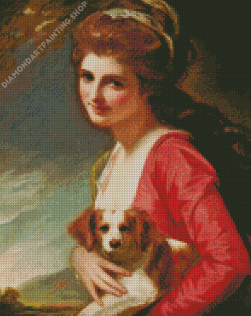 Lady With Dog Diamond Paintings