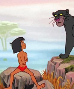 Mowgli And Bagheera Diamond Paintings