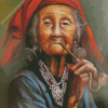 Lady Smoking Pipe Diamond Paintings