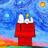 Snoopy Starry Night Diamond Paintings