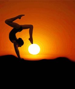 Sunset Silhouette Gymnastic Diamond Paintings