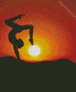 Sunset Silhouette Gymnastic Diamond Paintings