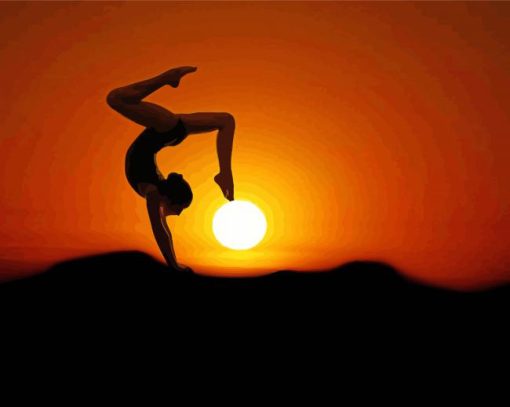 Sunset Silhouette Gymnastic Diamond Paintings