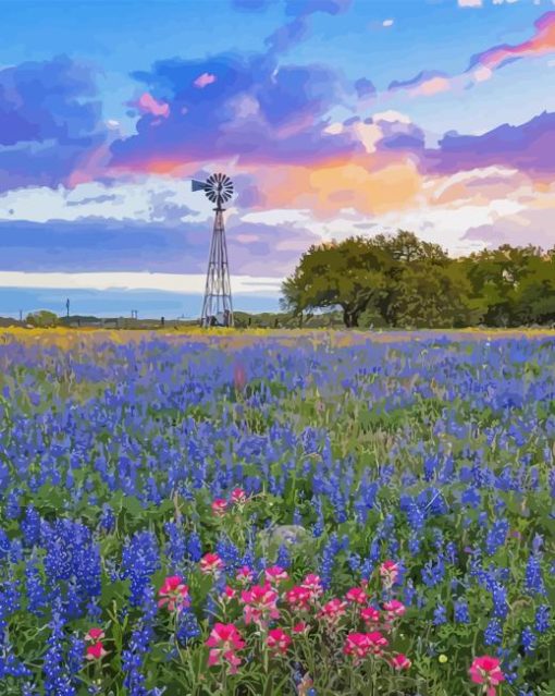 Texas Bluebonnets Flowers Diamond Paintings