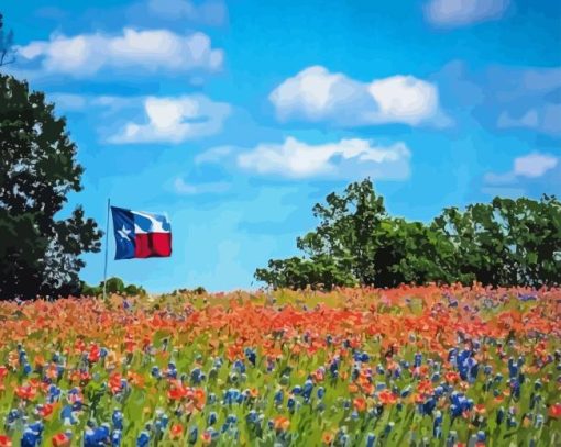 Texas Bluebonnets Field Diamond Paintings