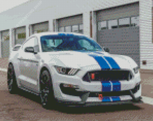 White Mustang Ford Diamond Paintings