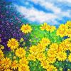 Yellow Daisies Field Diamond Paintings