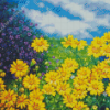 Yellow Daisies Field Diamond Paintings