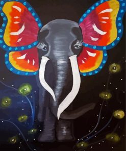 Elephant Butterfly Diamond Paintings