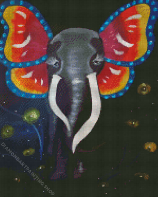 Elephant Butterfly Diamond Paintings