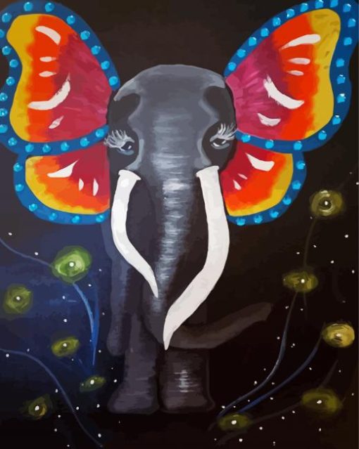 Elephant Butterfly Diamond Paintings