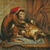 Monkey And Cat Diamond Paintings