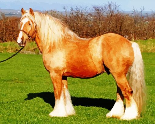 Beige Cob Horse Diamond Paintings