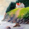 Houses On A Cliff Diamond Paintings