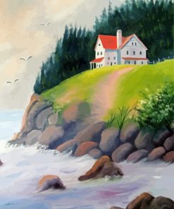 Houses On A Cliff Diamond Paintings