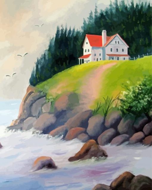 Houses On A Cliff Diamond Paintings