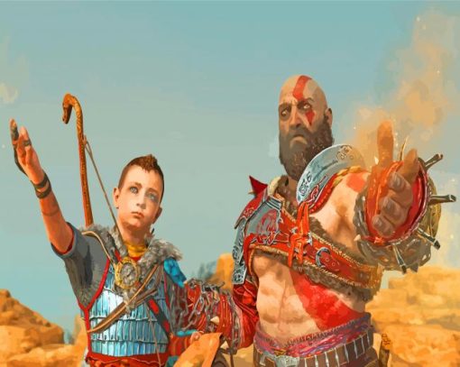 Kratos And Atreus Diamond Paintings