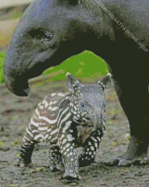 Tapir And Mom Diamond Paintings