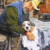 Old Man And Dog Diamond Paintings