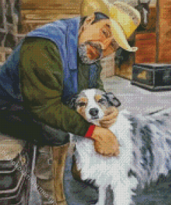 Old Man And Dog Diamond Paintings