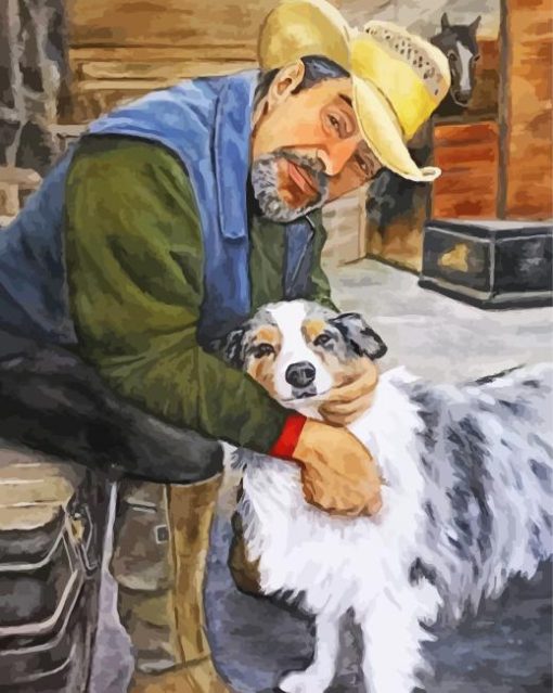 Old Man And Dog Diamond Paintings